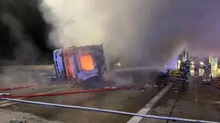 Wypadek na A2 wysokości miejscowości Tarnawa Rzepińska