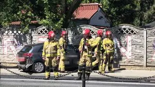 Na miejscu interweniowały dwa zastępy straży pożarnej