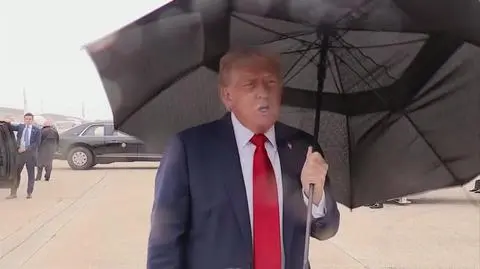 Donald Trump przed wylotem na Bliski Wschód