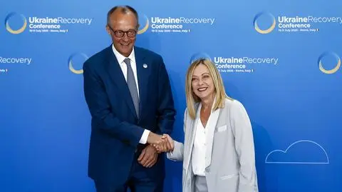 Kanclerz Niemiec Friedrich Merz i premier Włoch Giorgia Meloni