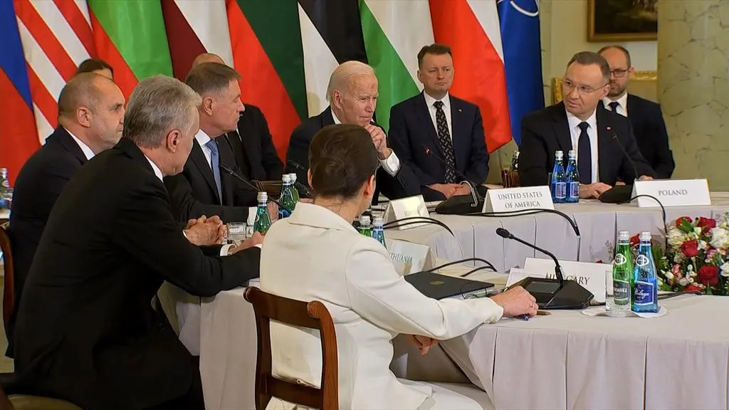 Joe Biden na szczycie Bukaresztańskiej Dziewiątki, Warszawa 22 lutego 2023 r.