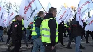 Manifestacja górników i hutników w Katowicach