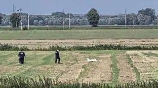 Miejsce upadku drona w Oleśnie (woj. warmińsko-mazurskie)