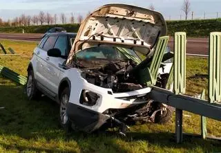 The car got into the barriers 