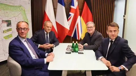 Od lewej: Friedrich Merz, Donald Tusk, Keir Starmer, Emmanuel Macron