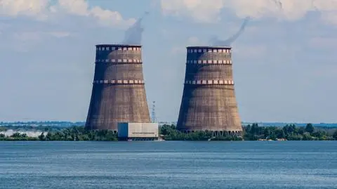 Widok na Zaporoską Elektrownię Jądrową 