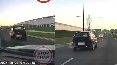 Skrajnie niebezpieczna sytuacja na drodze w Łodzi