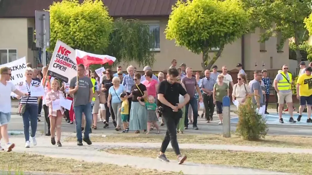 Protest przeciwko budowie CPK