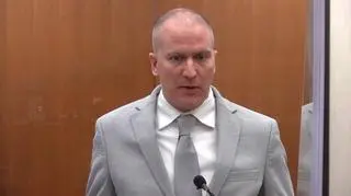 Były policjant Derek Chauvin w czasie procesu