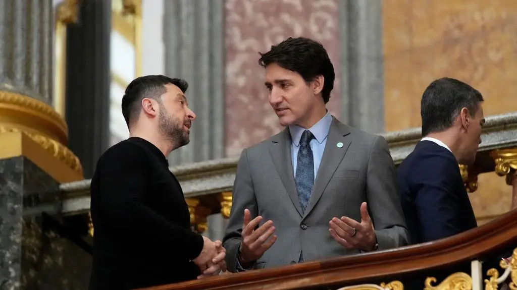 Justin Trudeau i Wołodymyr Zełenski w Ukrainie