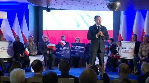 Karol Nawrocki na spotkaniu z mieszkańcami Augustowa. Oglądaj na żywo