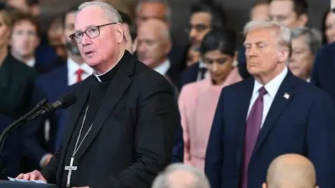 Kardynał Timothy Dolan i Donald Trump
