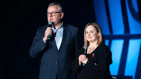 Artur Andrus i Joanna Kołaczkowska podczas występu w Polanicy Zdroju w 2022 roku