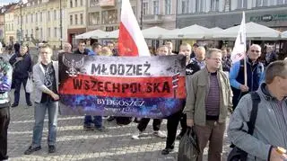 Na bydgoskim wiecu pojawiła się również Młodzież Wszechpolska