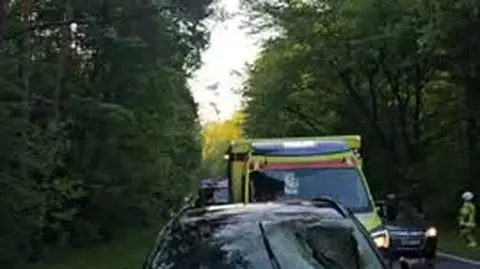 Interwencja służb po zderzeniu auta z sarną
