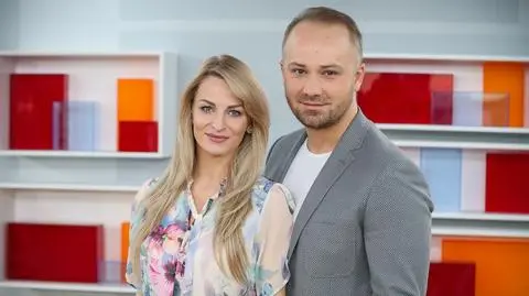 Adrian Szymaniak z żoną Anitą Szydłowską