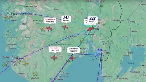 Zmiana kursów samolotów po zamknięciu lotniska w Oslo 