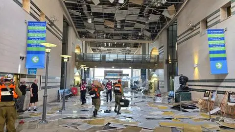 Izrael. Szpital w Beer Szewie, na który spadł pocisk z Iranu (19.06.2025 r.)