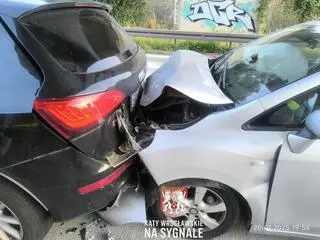Karambol w pobliżu węzła Kostomłoty na autostradzie A4