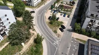Na łączniku nieoczekiwanie pojawiły się oznaczenia ścieżki rowerowej
