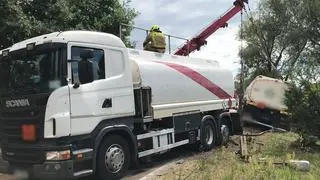 Zderzenie dwóch cystern pod Wołominem