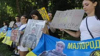 Protest w Kijowie w kontekście szczytu Trump-Putin na Alasce