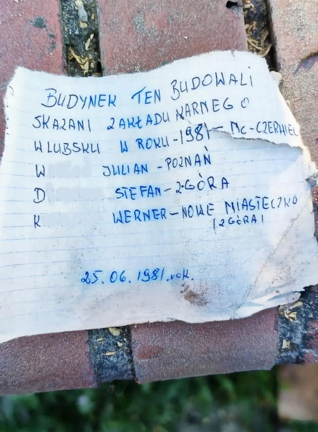 List sprzed 40 lat