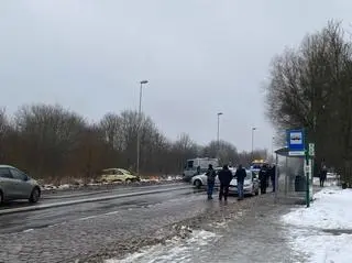 Miejsce, w którym padły strzały w kierunku uciekającego kierowcy