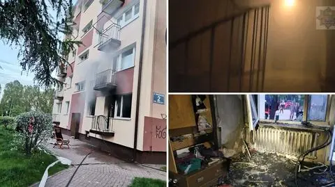 Pożar mieszkania przy ulicy Urzędniczej w Kielcach