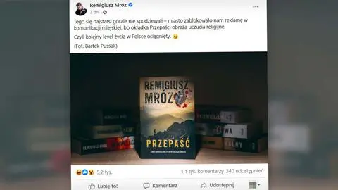 Nowa książka Remigiusza Mroza nie będzie reklamowana w komunikacji miejskiej