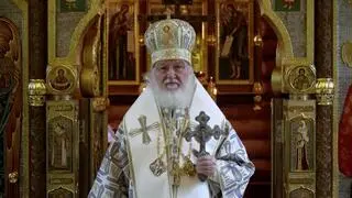 Patriarcha Cyryl w czasie niedzielnego kazania 