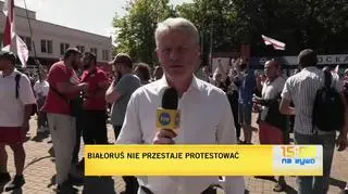 Marsz robotników przez Mińsk. Namawiają do przyłączenia się do strajku