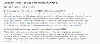 Zgłoszenie chęci szczepienia przeciw COVID-19