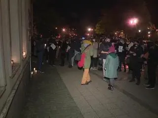 Gdańsk-Protesty po wyroku Trybunału Konstytucyjnego w sprawie aborcji