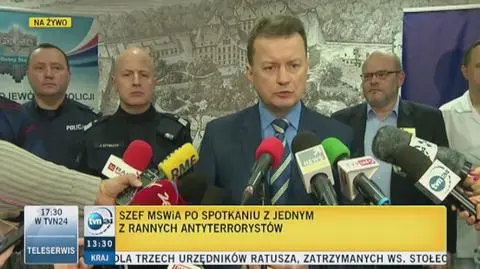 Szef MSWiA spotkał się w szpitalu z rannym policjantem