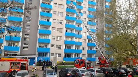 Pożar bloku i ewakuacja mieszkańców.Szczecin