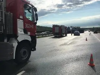 Wypadek na autostradzie A4 Rzeszów-Katowice w Krakowie