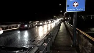 Korek w rejonie przejścia granicznego w Zgorzelcu