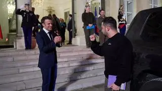 Emmanuel Macron i Wołodymyr Zełenski w Paryżu