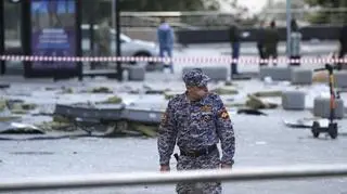 Uszkodzone wieżowce w Moskwie po ataku dronów