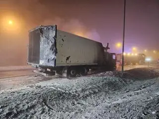 Pożar ciężarówki przy Połczyńskiej 