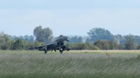Samolot Eurofighter, należący do włoskich sił powietrznych
