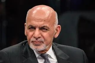 Aszraf Ghani w Brukseli w 2018 roku