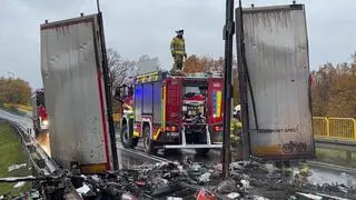 Wiózł zabawki, naczepa stanęła w ogniu