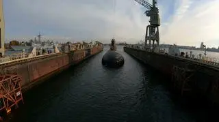 ORP Orzeł docked in the Naval Shipyard in Gdynia