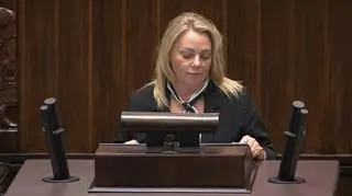 Iwona Hartwich podczas debaty w Sejmie nt. aborcji