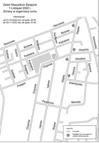 Bydgoszcz. Organizacja ruchu wokół cmentarza przy ul. Chojnickiej