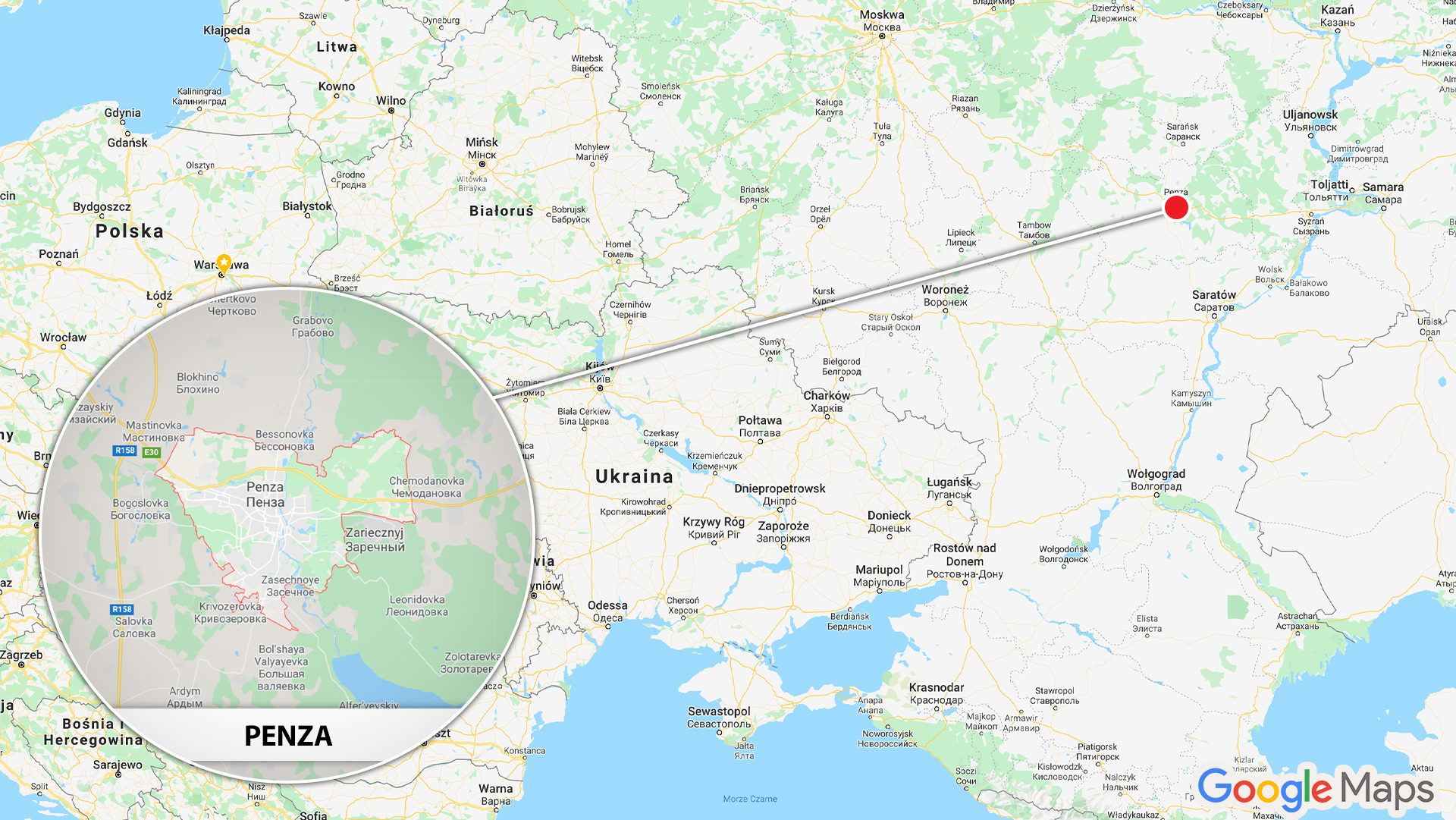 Półmilionowe miasto Penza jest położone w europejskiej części Rosji 