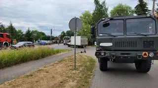 Kierowca wojskowej ciężarówki został ukarany mandatem