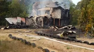 Pożar leśniczówki w Machowinie (powiat słupski)